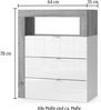 welltime Unterschrank Hamburg Höhe 78 cm, Breite 64 cm, Badkommode mit 3 Schübkästen, Badezimmerschrank, dekorativer Rahmen, offenes Fach, Metallgriffe Bild 3