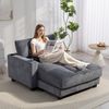 HOMCOM Schlafsofa mit Getränkehalter, Sofa mit Schlaffunktion 1 Teile, für Wohnzimmer, Schlafzimmer, Dunkelgrau Bild 2