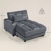 HOMCOM Schlafsofa mit Getränkehalter, Sofa mit Schlaffunktion 1 Teile, für Wohnzimmer, Schlafzimmer, Dunkelgrau Bild 3