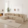 Modulares Ecksofa 2- bis 4-Sitzer H 69 x T 386 x B 177 cm aus Cord in Beige, flexibel kombinierbar, ohne klassischen Aufbau Bild 2