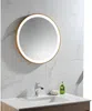 Vente-unique - Badezimmerspiegel rund mit LED-Beleuchtung - 60x60 cm - Goldfarben - NUMEA Bild 5