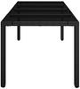 vidaXL Gartentisch mit Glasplatte Schwarz 190x90x75 cm Poly Rattan 319903 Bild 4