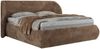 Polsterbett mit Lattenrost, Doppelbett Bettkasten, Bettgestell mit Gasdruckfeder - CAELA CLASSIC - 200 x 200 cm - Braun Cord Bild 5