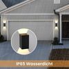 ZMH LED Wandleuchte Innen Wandlampe - Wandbeleuchtung Aussen Aussenlampe Schwarz 5W Außenlampe Up Down Wandstrahler IP65 Außenwandleuchte 3000K Warmweiß für Hauswand Treppenhaus Garten Flur Bild 2