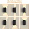 ZMH LED Wandleuchte Innen Wandlampe - Wandbeleuchtung Aussen Aussenlampe Schwarz 5W Außenlampe Up Down Wandstrahler IP65 Außenwandleuchte 3000K Warmweiß für Hauswand Treppenhaus Garten Flur Bild 5