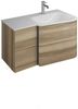 Burgbad BADU Waschbecken mit Unterschrank 92 cm breit, Braun, Waschbecken Gussmarmor Weiß samt, Ablage links, 4 Schubladen Bild 2