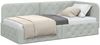 vidaXL Eckbettgestell Hellgrau 100 x 200 cm Samt 42016543 Bild 3