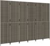 Paravent Raumteiler 6-tlg. Grau Poly Rattan Bild 4