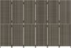 Paravent Raumteiler 6-tlg. Grau Poly Rattan Bild 5
