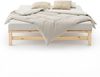 Holzbett 160x200 mit Lattenrost Doppelbett Holz Natur Bett Massiv Palettenbett Bettgestell Holzbettrahmen Bild 4