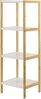 Badregal Balsfjord mit 4 Ablagen 33x34x110cm Bambus [en. casa] Bild 2