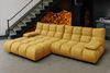 KAWOLA Sofa VIVIEN Ecksofa Velvet curry Longchair links 85 x 178 x 290 cm Bild 4
