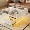 Couchtisch, Spanplatte mit Lift-Funktion & LED, 78x78x45,5/59,5 cm, Weiß Bild 3