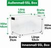 Novaliv Aufbewahrungsbox 30543+4xTRA (4 St), Novaliv 4x Aufbewahrungsboxen mit Deckel Groß 55L transparente Nestbar Bild 2