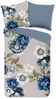good morning Wendebettwäsche Gabin, Biber, Flanell, 3 teilig, Flanell, Biber, Winter, Warm, Reißverschluss, Wende, Blumen, Grau Blau Bild 1