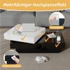 STILVORA Couchtisch Drehbarer Wohnzimmertisch mit Hochglanzoberfläche,Sofatisch weiß (Satztisch, Wohnzimmertisch Beistelltisch, 1-St, aus Spanplatte), mit Hochglanzoberfläche Bild 3