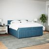 vidaXL Boxspringbett mit Matratze Blau 200x200 cm Samt 3290146 Bild 4