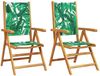 vidaXL Gartenstühle 2 Stk. Blattmuster Massivholz Akazie & Stoff 367661 Bild 2