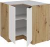 Küchen Eckunterschrank 90x90 cm Küche ARIA Weiss ultra matt + Eiche Artisan matt, hochwertige Fronten mit Anti Fingerprint Beschichtung Küchenzeile Küchenblock Bild 3