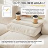 i@home Ecksofa L-förmiges Sofa, 3-Sitzer Sofa, ausklappbarer Couchtisch mit zwei Getränkehaltern, 1 USB und 1 Typ-C Bild 3