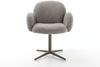 Drehstuhl Nube-Flex mit Armlehnen Bouclé Silbergrau Fußkreuz Effektfinish Titan 360° drehbar Taschenfederkern Bild 2