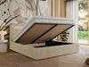 Polsterbett GOLD 5 CLASSIC 160 x 200 cm mit LED-Beleuchtung & Bettkasten, Doppelbett inkl. Lattenrost, Metall-Lift-System & Stauraum, Foam Matratze - Creme Plüsch - MIRO LUX Bild 3