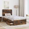 vidaXL Bettrahmen Geräucherte Eiche 75 x 190 cm Ingenieurs Holz 3412648 Bild 3