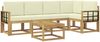 vidaXL Outdoor-Sofagarnitur 6 pcs Weiß und Creme Massivholz Akazie 3387674 Bild 2