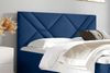 99rooms Umbro Boxspringbett 140x200 cm Velours MONOLITH Dunkelblau Bild 2