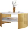 Couchtisch Fahugin Gold, Beine und Seiten aus Stahl (Farbe: Gold / Bianco Marmor) Bild 3