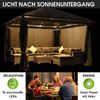 BRAST 'Infinity' Pavillon inkl. Moskitonetz und LED-Beleuchtung, wasserdicht, stabil, UV-Schutz, Aluminium, Grau, 4x4 m, mit Beleuchtung Bild 4