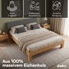 skølm 'Floki' Bett 180x200 cm mit Kopfteil Cord, anthrazit, Bettgestell, natur geölt, Massivholzbett aus Eiche, Doppelbett mit Bettkopf Bild 3