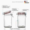 BigDean 4er Set Vorratsgläser 1,5L - Einmachgläser mit Bügelverschluss - Made in Germany - Drahtbügelgläser zum luftdichten Aufbewahren, Einlegen & Einkochen - Glas, eckig Bild 2