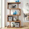 Bücherregal Mango Massivholz - Offenes Standregal 80x160cm - Raumteiler Holzregal Modern - Stauraumregal Wohnzimmer - Design Wohnregal Hoch - Dekoregal Wohnzimmerregal Handmade Bild 2