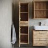 Waschbeckenunterschrank Set Florence 60 x 35 cm – Kastanie Eiche – Badmöbel mit Spiegelschrank und Hochschrank Bild 4