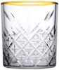 Pasabahce 96818 Timeless Golden Touch 3 teilig im Kristall-Design Retro Design - 2 Whisky Glas und 1 Kristall-Schale Bild 2