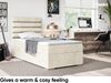 MEBLINI Boxspringbett KARIM 100x200 cm mit Bettkasten - H3/Creme Samt Gepolstert Einzelbett mit Topper & Taschenfederkern-Matratze - 100x200 Links Bild 4