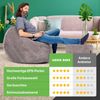 Green Bean® 2er Set Indoor XXL Sitzsack + Pouf mit EPS-Perlen Füllung - Grau Bild 3