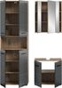 Badkombination (B/H/T: 135x185x30 cm) in schwarz matt und Nox Oak Nachbildung Bild 3