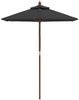vidaXL Sonnenschirm mit Holzmast Schwarz 196x231 cm 363165 Bild 3