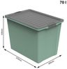 ROTHO Aufbewahrungsbox COMPACT stapelbare 70l Aufbewahrungskiste mit Deckel und Rollen (Aufbewahrungsset) Bild 4