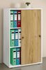 VCM Büroschrank Lona 919581 Weiß / Honig-Eiche B. 70 x H. 111 x T. 40 cm Bild 3