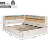 Merax Doppelbett Daybett 140x190 cm Polsterbett, mit hydraulischem Stauraum, Tagesbett, Schlafsofa mit LED, USB & Rückenlehne, Samt, grau Bild 4