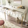 Merax Schminktisch mit 2 Schubladen, Kommode Schlafzimmer Highboard Sideboard Schubladenkommode für Schlafzimmer, Creme-Weiß - H76.5/B100/T45 cm Bild 3