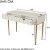 Merax Schminktisch mit 2 Schubladen, Kommode Schlafzimmer Highboard Sideboard Schubladenkommode für Schlafzimmer, Creme-Weiß - H76.5/B100/T45 cm Bild 4