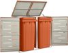 2er Mülltonnenbox JAGU Edelstahl Orange 115,5x138x77,5cm Mülltonnenverkleidung für 2 Tonnen 240L Müllbox aus Metall Mülltonnenschutz Mülltonnendach Bild 2