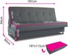 Schlafsofa Bella mit Schlaffunktion - 3 Sitzer Sofa, Couch mit Bettkasten, Bettsofa, Schlafsofa, Polstersofa (Grau (Inari 91)) Bild 5
