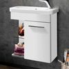 LANZET K8 Gäste WC Waschtisch Set 60 cm breit, Weiß, Waschbecken Keramik Weiß, Türanschlag rechts Bild 2