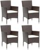 vidaXL 5-tlg. Garten-Essgruppe mit Kissen Poly Rattan Braun 3094993 Bild 3
