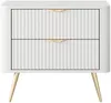 Vente-unique - ELONARIA Nachttisch Holz, Platte Weiß - B 38 cm x H 55,3 cm x L 63,2 cm Bild 3